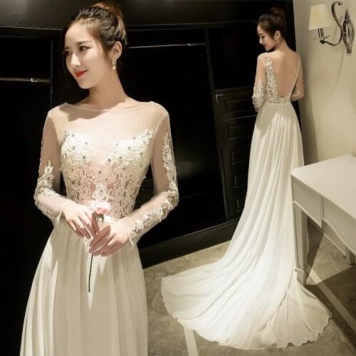 New white long sleeve sexy mermaid floor length sexy lady girl women princess bridesmaid banquet party party dress gown