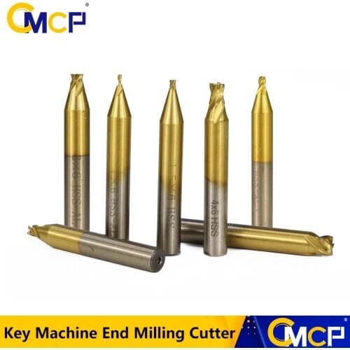 1pc 6mm Shank Titanium Coated Key Cutting Machine End Milling Cutter 1/1.5/2.0/2.5/3.0/4.0/5.0mm Vertical Key Machine