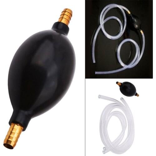 1Pcs 6mm Fuel Pump Alloy + Rubber Manual Hand Suction Pump with Fuel Liquid Transfer Pump Pipe for Car/Boat/Marine/Motorcycle