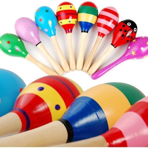 1pc Baby toysMini Wooden Ball Children Toys Percussion Musical Instruments Sand Hammer Practice Babys listening For Kids I0018