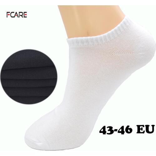 12PCS=6pairs elite 43, 44,45,46 summer short low cut black white boat socks men breathable cotton ankle socks Calcetines Meias