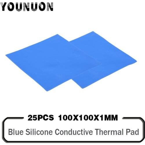 25 Pieces 100x100x1mm Silicone Thermal Pad CPU Gasket Notebook Computer Graphics Card Heat Dissipation Thermal Pad