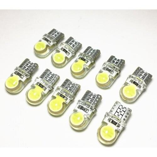 50pcs Car Bulbs Instrument Lights T10 LED W5W 168 194 Trunk Lamp COB White Turn Signal Clearance Lights License Plate Ligh 12V