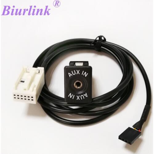 Biurlink 150CM Car Radio RCD510 RNS510 RCD300 Aux-in Switch Button AUX Adapter Kit for Volkswagen Passat CC