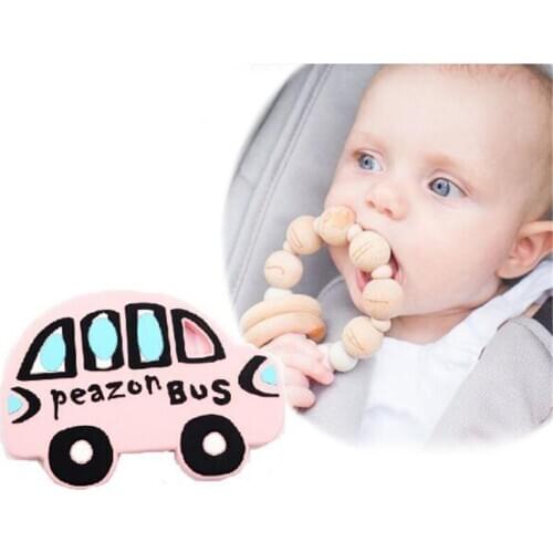 Car Silicone Teethers Teething Baby Shower Gift Pendant DIY Pacifier Chian Clips Toy Food Grade Silicone BPA Free