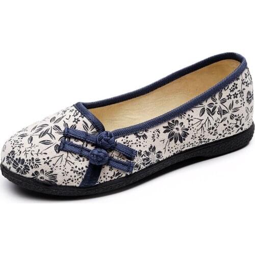 YourSeason Ladies Floral Printed Cotton Fabric Flat Ballerinas Shoes With Soft Bottom Comfort Women Casual Slip-On Ballet Flats