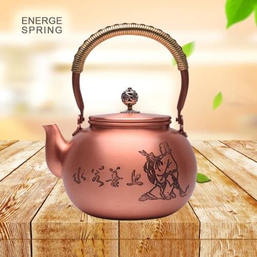 1500ML Handmade Pure Copper Teapot Red Copper Boiled Water Kettle Boiling Teapot Uncoated Large-Capacity Copper Kettle For Home