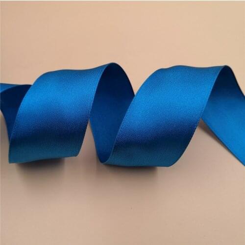 38MM X 25yards wired edged double face satin ribbon solid blue for gift box packing N2183