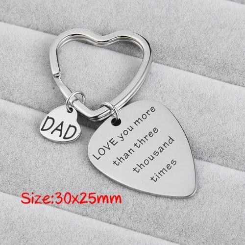 FLYANGEL Fashion Trends Classic Beautiful Keychain Gifts Guitar Picks To Dad Grandfather Father’s Day Surprise Present