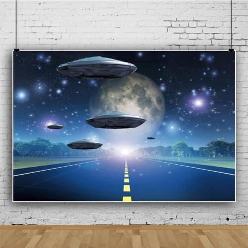 Painted Spaceship Blue Series Portrait Photography Backdrop Decor For Science Fiction Photo Background Studio Photocall Props