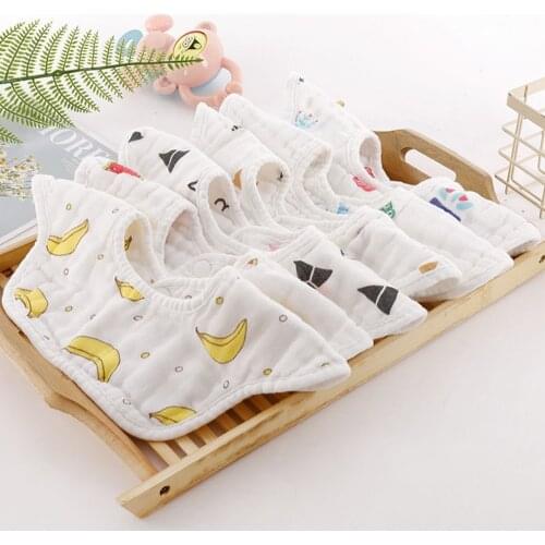 Cotton Waterproof Baby Bibs Fashion Round Neck Baby Burp Cloth Bibs 360 Degree Flower Bib for Girls Baby Clothing Bandana Bibs