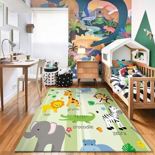 Cartoon Printed Carpets For Home Living Room Childrens Game Creeping Rug kids Beneficial Learn Bedroom Floor Large Rugs Carpet