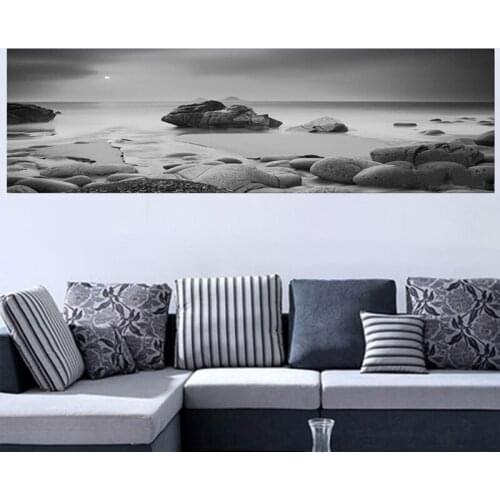 Beautiful Black And White Seascape 5D Diy Diamond Painting Cross Stitch Picture Of Rhinestones Mosaic Embroidery StickersZP-4250