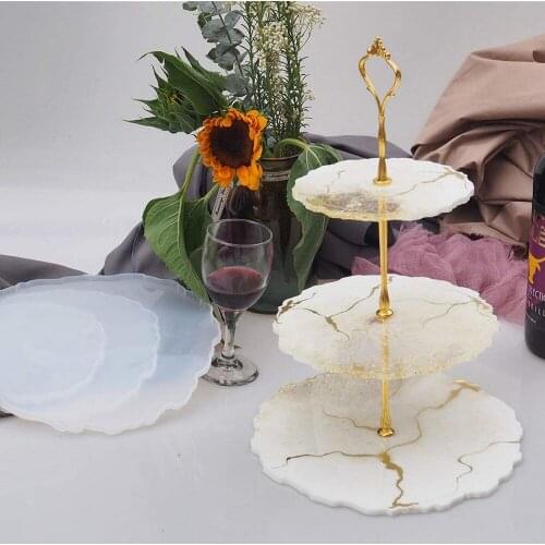 Hot Fruit Tray Glue Drop Silicone Mold Diy Plate Coasters Resin Display Shelf Decoration with Bracket Material Package Jewelry
