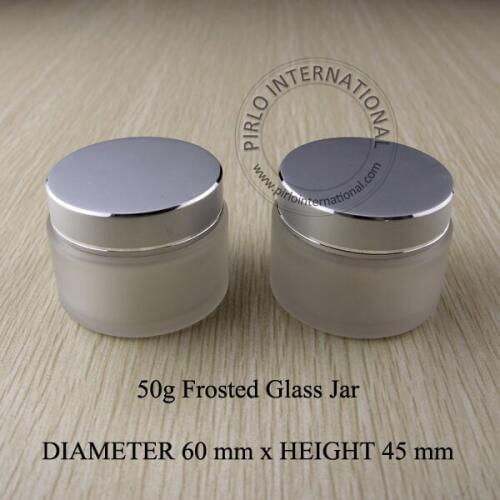 50g Frosted Glass Jar Empty Cream Jars Cosmetic Packaging Containers Pot With Lid For Hand cream mascara Container Free Shipping