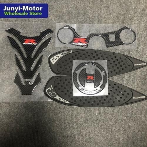 Motorcycle Tank Cover Pad Triple Front End Upper Top Clamp Carbon Sticker Decal For Suzuki GSX-R GSXR 750 600 K6 K8 2006-2010