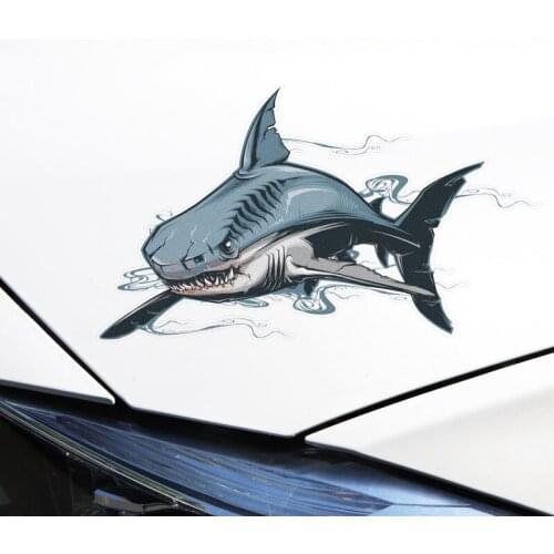 Shipping New Scary Shark Bear Scratch Car Sticker Transparent Edge Shark Car Window Sticker 13cm*9cm