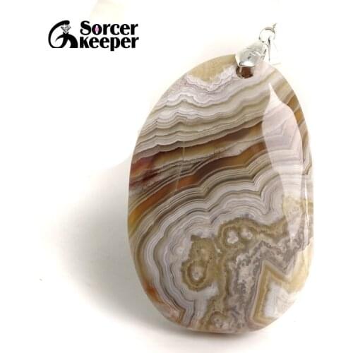 Natural Gem Stone Crazy Lace Rosetta Agates Pendant Fit DIY Necklace Slide Healing Beads for Women Men Jewelry Making BF374