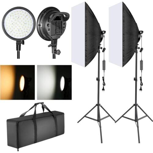 Neewer LED Softbox Lighting Kit: 20x28 inches Softbox, 48W Dimmable 2-color Temperature LED Light Head with Battery Compartment