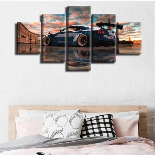High-Definition GTR Sport Car Poster Modern Art Canvas Painting Home Decor Running Wall Picture For Living Room Landscape