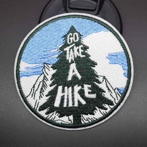 Hike Outdoor Hiking Theme Iron On Embroidered Clothes Patches For Clothing Stickers Garment Wholesale