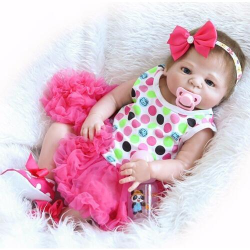 55cm Full Silicone Reborn Baby Doll Toys Simulation NPKCOLLECTION Victoria Baby Reborn Girl Baby Doll Girl Brinquedos Bathe Toy