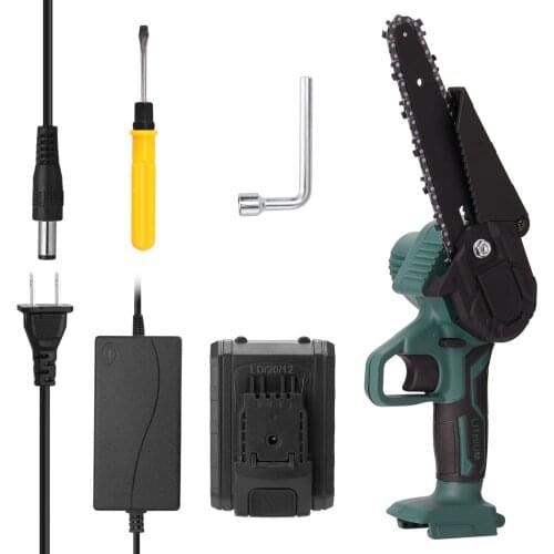 21V Portable Mini Electric Pruning Saw Rechargeable Small Wood Spliting Chainsaw One-handed Woodworking Tool