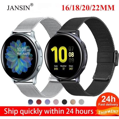 22mm 20mm 18mm 16mm Watch Strap Stainless Steel Bracelet For Samsung Galaxy Watch Active 2 46mm 42mm Band Correa for Amazfit Bip