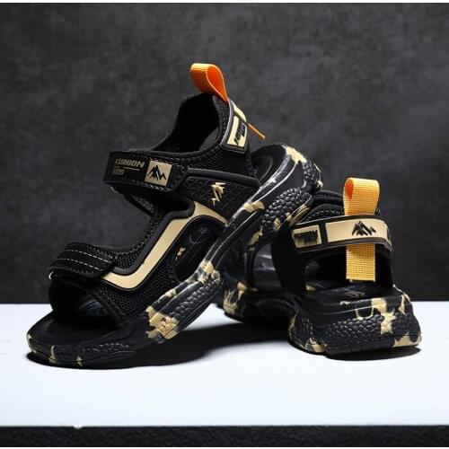 2021 Fashion Boys Sandals High Quality New Summer Kids Sandals Non-slip Soft Bottom Leather Breathable Children Sports Sandals