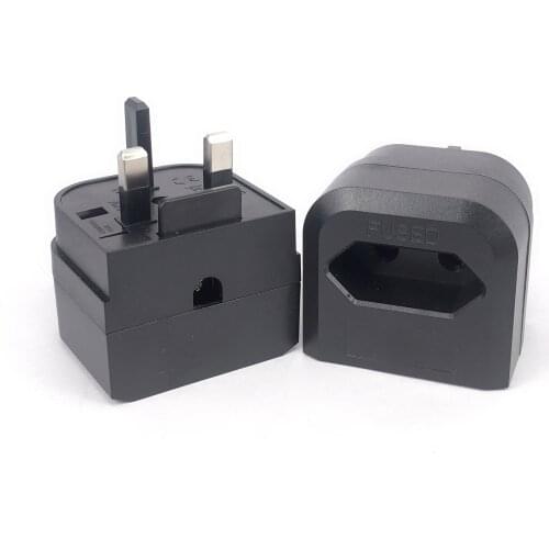 UK Plug Type G Adapter with fuse 13A EU European 2 prong round to UK Singapore Malaysia 3 Pin Conversion Power Adapter safety