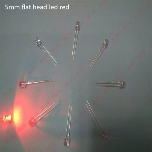 5mm flat head led lighting beads red yellow blue green white warm white pink purple lucency Large luminous Angle 100pcs/lot