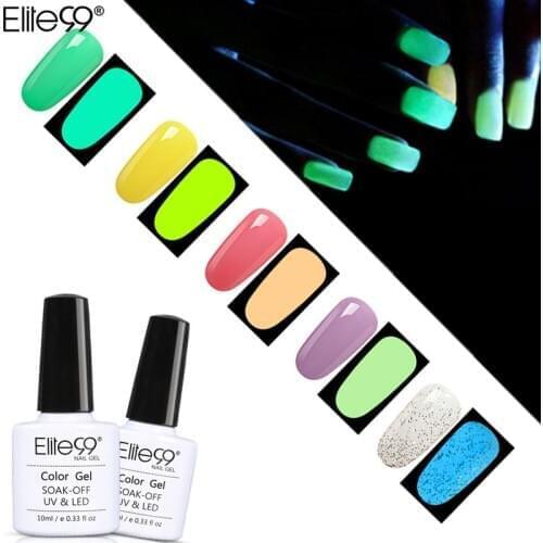 Elite99 Luminous Nail Glue Glow In Dark Gel Nail Polish Fluorescent Gel Varnishes for Nails Gel Vernis Semi Permanent Enamel