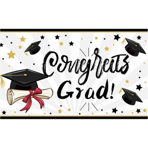 Party Flag Graduation Season Photo Banner Backdrops Polyester Cloth Decoration Indoor Decor Strong Durable 180*110cm Banners