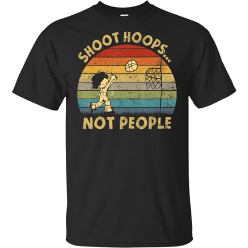 Shoot Hoops Not People Vintage Retro Sunset Hot Sale New Fashion Brand O-Neck Oversize Style Tee Shirts Styles Funny T Shirt