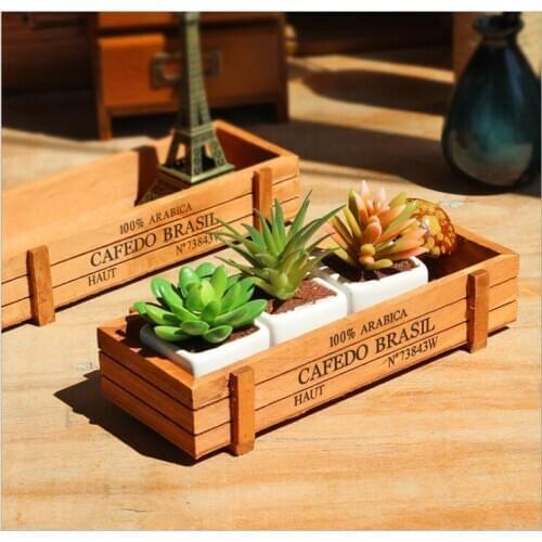 Vintage style Wooden flower vase holder Wooden collect case American Style desk organizer Small Thing storage Case