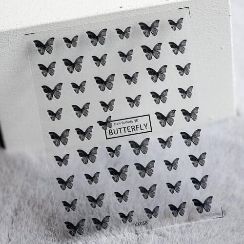 Nail Sticker Japanese 5D Back Glue Nail Sticker Pro Matte Thin Through Butterfly Sticker Nail Art Decal Stickers Designs Nails