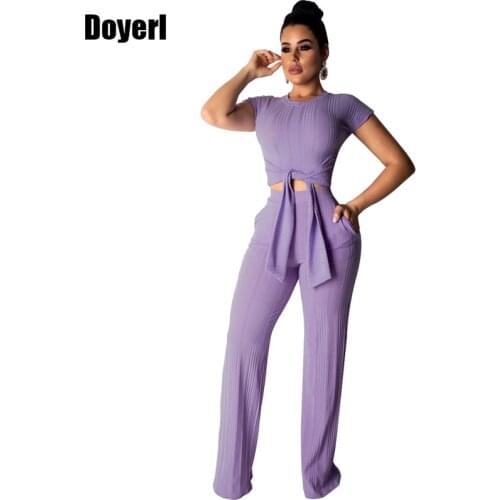 Women Casual Two Piece Set Summer Knitted Tracksuit Set Ribbed Knit Crop Top Pants Party Club Outfits Sexy 2 Piece Matching Sets