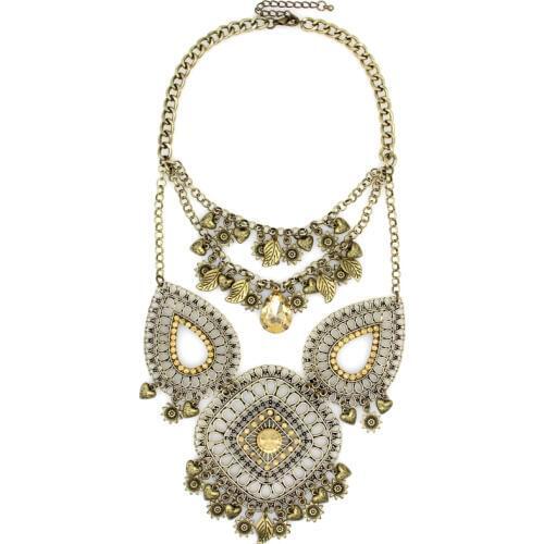 UKEN Women Statement Crystal Choker Vintage Jewelry Rhinestones Maxi Necklaces & Pendants Collier bijoux