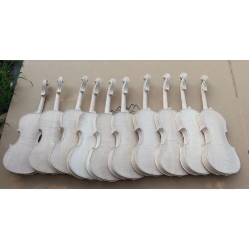 10 pcs 4/4 violin unfinished maple back Russian spruce top ,white violin