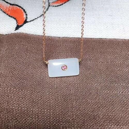 18k gold and Tian Baiyu clavicle chainh35