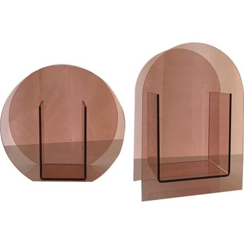 2 Pcs Geometric Acrylic Display Vase,Art Design Homestay Soft Decoration for Home/Model Room