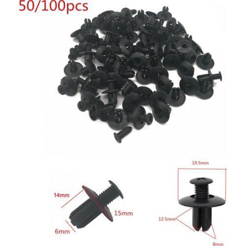 10/20/50/100pcs 6mm 8mm Auto Fastener Rivet Car Door Trim Panel Bumper Clip Push Retainer Pin Fixed Clip Universal