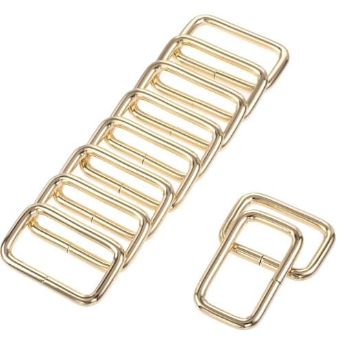 Uxcell Metal Rectangle Ring Buckles 38x20mm for Bags Belts DIY Gold Tone 20 Pcs
