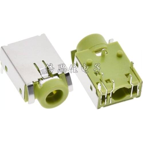 20pcs/JACK 3.5 Earphone socket PJ-343 Dual track Audio socket 6P Tape shield Normally closed Green/Pink