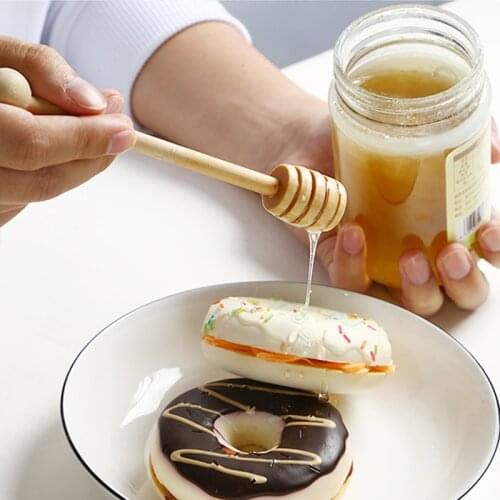 6Pcs/Lot High Quality Handle Wood Honey Stir Bar Practical Honey Mixing Stick Jar Supplies For Coffee Milk Tea Kitchen Tool