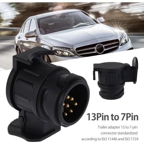 13 Pin To 7 Pin Plug Adapter Mini Car Truck Trailer Connector Electric Adapter Plug Towbar Towing Caravan Accessories