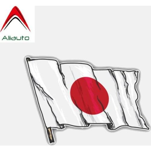 Aliauto Personality Car Sticker Japan Flag Motorcycle Helmet Waterproof Sunscreen Anti-UV Reflective Decal Accessories,11cm*8cm