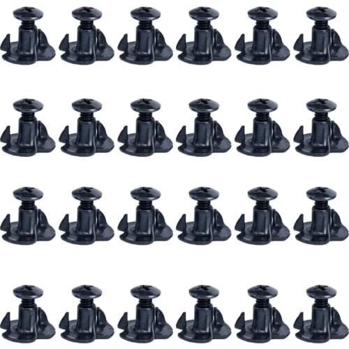 24pcs Black Tactical Cross Head Screw with T-Nut 3 Prong style Chicago Screws