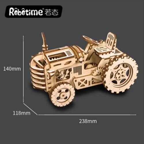 Ruotai wooden mechanical transmission assembly model creative gift decoration diy tractor puzzle