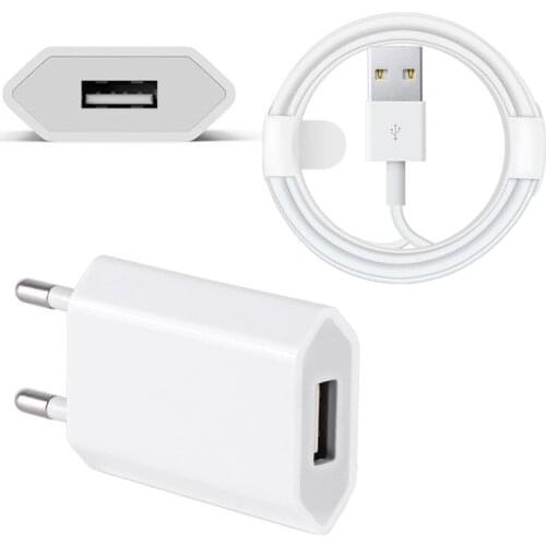 Travel EU Wall Plug USB Charger Cable For Apple iphone 12 11 Pro XS X XR 8 7 6 6S Plus 5 se Charging Cord USB Data Sync Charger